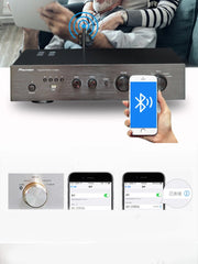 2x250W Pre Amplifier High Power Amp 4.0 Bluetooth Sound Amplifiers 80dB Preamp Support 4-8Ω Speakers For Home Theater DJ Stage