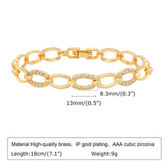 Women Stainless Steel Chain Bracelet,18K Gold Plated Twist Paperclip Adjustable Link Bracelet,Chunky Stackable Layered Jewelry