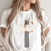 Luxury Brand Fashion Printed Crew Neck Clothing Short Sleeve Summer Women's Trend Y2K Tops