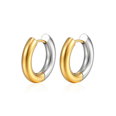 Classic Stainless Steel Hoop Earrings For Women Gold Silver Color Simple Smooth Round Ear Rings Daily Wearing Jewelry Gift