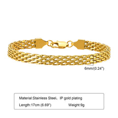 Women Stainless Steel Chain Bracelet,18K Gold Plated Twist Paperclip Adjustable Link Bracelet,Chunky Stackable Layered Jewelry