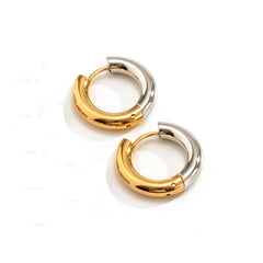 Classic Stainless Steel Hoop Earrings For Women Gold Silver Color Simple Smooth Round Ear Rings Daily Wearing Jewelry Gift