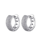 Luxury AAAA Zirconia Round Huggie Hoop Earrings For Women Geometric Ear Buckle Wedding Engagement Party Trendy Classic Jewelry