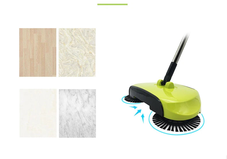 Stainless Steel Sweeping Machine Push Type Hand Push Magic Broom Dustpan Handle Household Cleaning Package Hand Push Sweeper mop