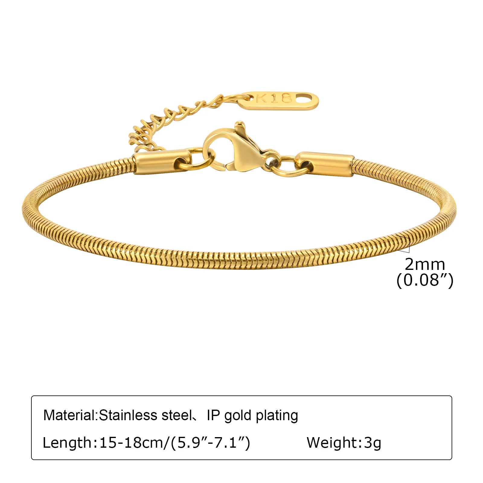 Women Stainless Steel Chain Bracelet,18K Gold Plated Twist Paperclip Adjustable Link Bracelet,Chunky Stackable Layered Jewelry