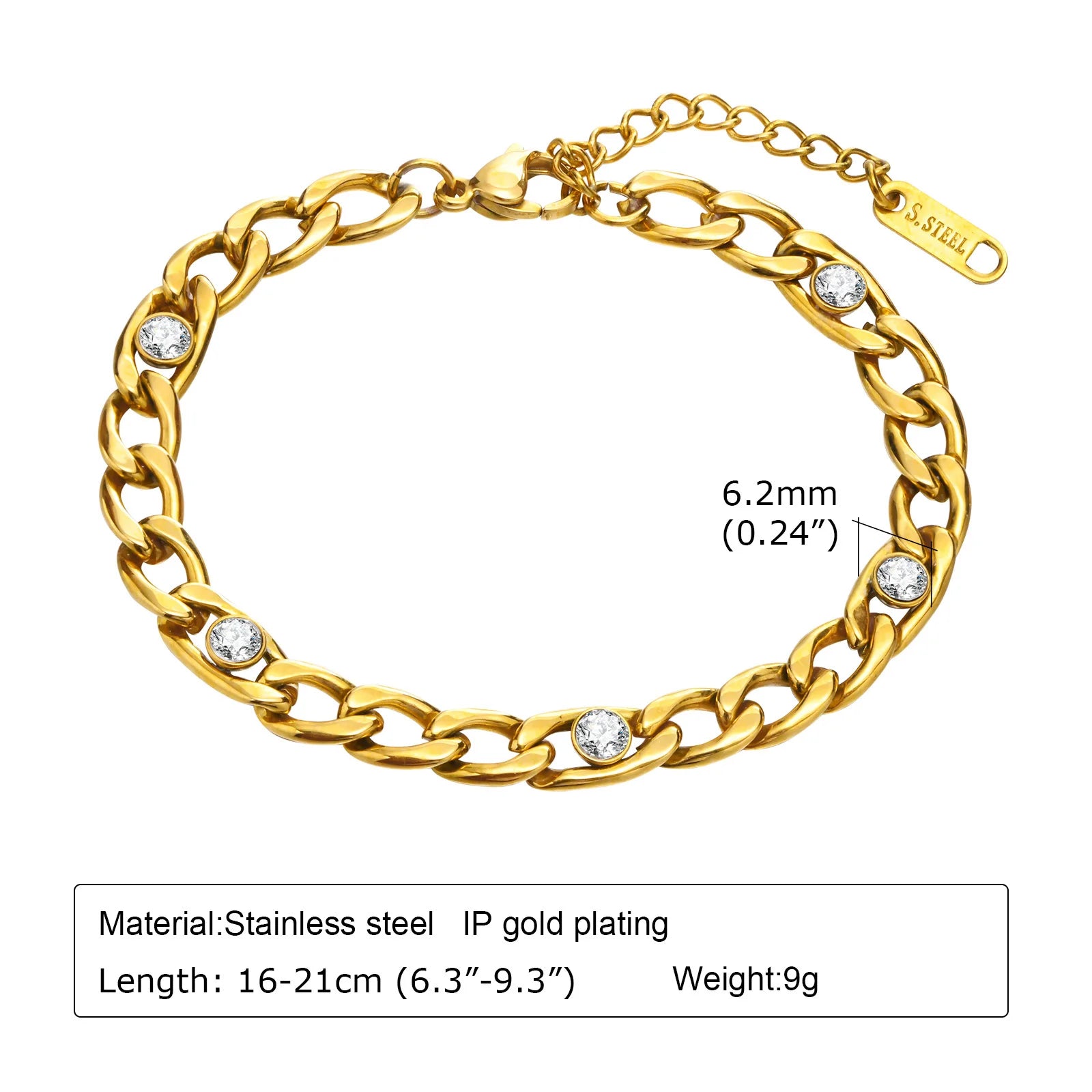 Women Stainless Steel Chain Bracelet,18K Gold Plated Twist Paperclip Adjustable Link Bracelet,Chunky Stackable Layered Jewelry
