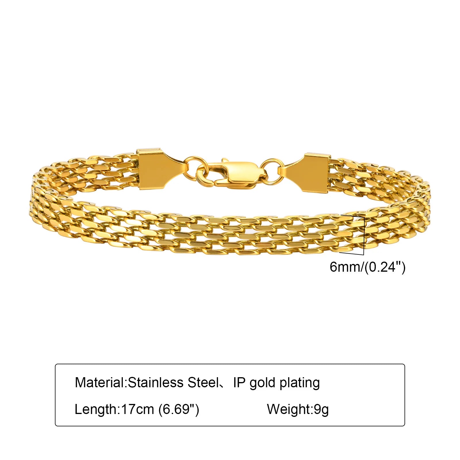 Women Stainless Steel Chain Bracelet,18K Gold Plated Twist Paperclip Adjustable Link Bracelet,Chunky Stackable Layered Jewelry