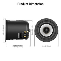 Alto-falante coaxial potente no teto, som HD, surround doméstico, CK30C, 3 ", 60W