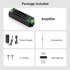 Herdio 4-Channel Bluetooth Amplifier 200W Power Output With 24V5A AC-DC Power Supply Wall Mount USB/MIC/AUX For Passive Speakers